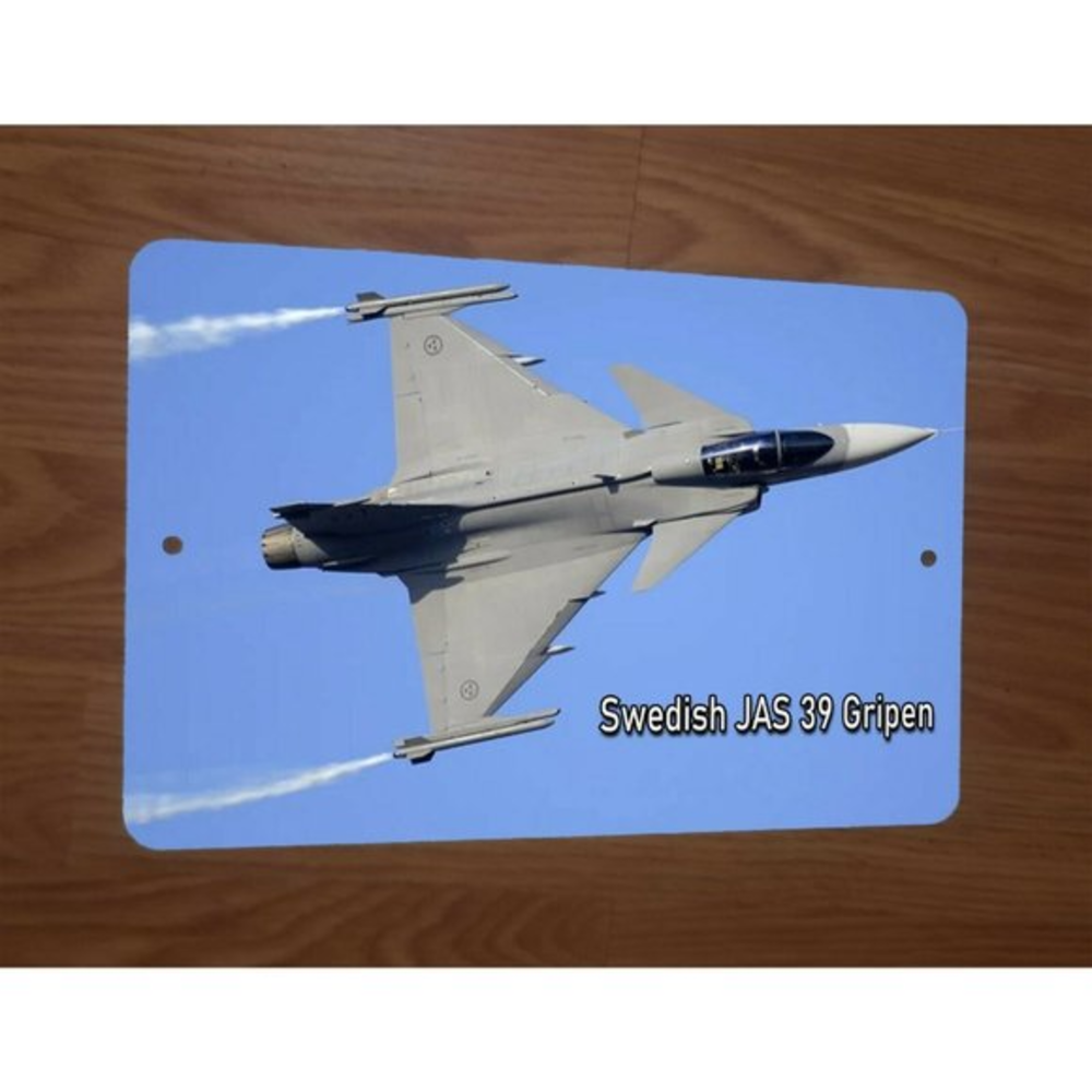 Swedish JAS 39‎ Gripen Jet Airplane Military 8x12 Metal Wall Sign